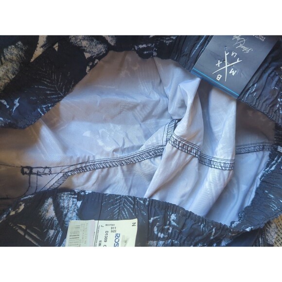 NWT MBX Premium Goods Men's XX-Large Swim Shorts Navy Blue Palm Print Trunks - Picture 9 of 9